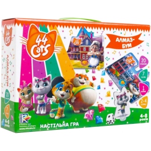 Настільна гра розвиваюча (5-7 років) Vladi Toys 44 Кота. Алмаз-Бум, укр. (VT8055-15)