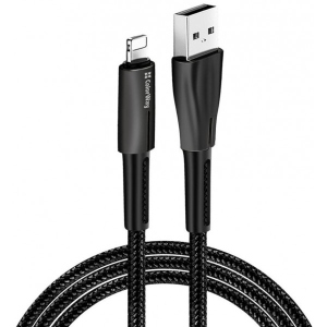 Уцінка - Кабель синхронізації даних Colorway USB - Apple Lightning Zinc Alloy + Led 2.4А 1 м Black (CW-CBUL035-BK) #