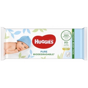 Серветки вологі для дітей Huggies Pure Bio, 56 шт. інтернет-магазин