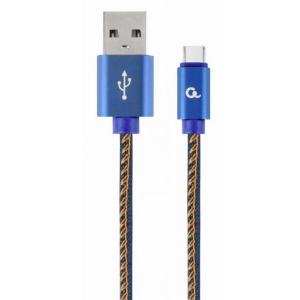 Кабель синхронізації даних Cablexpert USB 2.0 A - Type-C 1m Premium 2.1A (CC-USB2J-AMCML-1M-BL)
