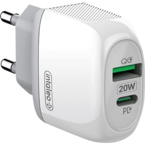 асортимент Мережевий зарядний пристрій Intaleo TCQ/PD220 20W (2USBx3A) White (1283126506581)