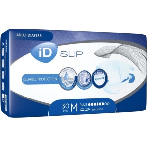 Одноразові підгузки ID Slip Plus Medium талия 80-125 см 30 шт. (5411416048176) офіційний сайт