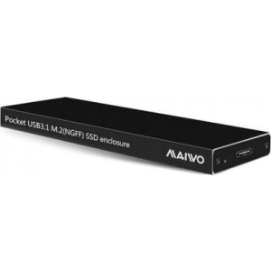 Зовнішній карман Maiwo M.2 SSD (NGFF) SATA USB3.1 GEN2 Type-C al. (K16NC black)