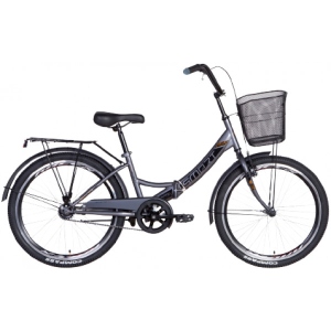 Двоколісний велосипед Formula 24 "Smart Vbr Рама-15" 2021 Багажник + Кошик Grey / Black (OPS-FR-24-246) в Києві