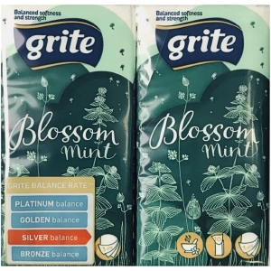 Серветки гігієнічні сухі Grite Blossom mint 3 шари 10 шт х 4 пачки (4770023349146)