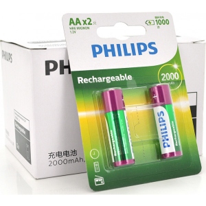 Акумулятор тип AA Philips AA 2000mAh Ni-MH x2 (R6B2A00T/93)