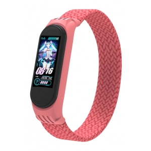 Ремінець для фітнес-браслету Armorstandart Braided Solo Loop for Xiaomi Mi Band 7/6/5/4 Pink size S (ARM59181)