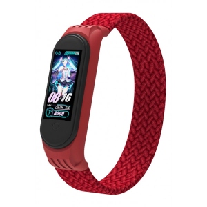 Ремінець для фітнес-браслету Armorstandart Braided Solo Loop for Xiaomi Mi Band 7/6/5/4 Red size L (ARM58762)