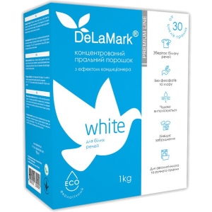 Пральний порошок DeLaMark Premium Line White з ефектом кондиціонера 1 кг (4820152330956)