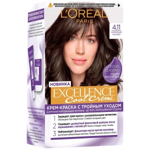 Фарба для волосся L'Oreal Paris Excellence Cool Creme 4.11 Ультрапепельний каштановий (3600523943067)