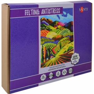 Набір для вишивання Santi Rainbow Mountains техніка валяння 38x30 см (742427)