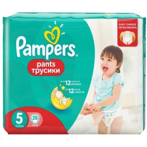 Одноразові підгузки-трусики Pampers Pants Junior Размер 5 (12-17 кг) 28 шт. (8006540069714)