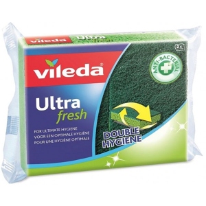 Набір губок поролонових для миття посуду Vileda Ultra Fresh антибактеріальні 2 шт. (4023103200982)