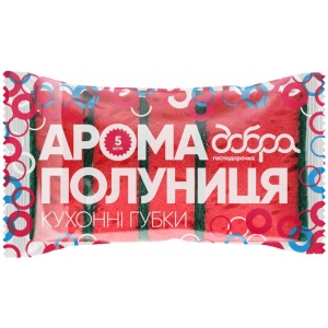 Набір губок поролонових для миття посуду Добра господарочка Полуниця 5 шт. (4820086522540)