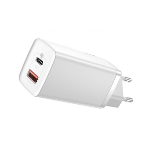 Мережевий зарядний пристрій Baseus GaN2 Lite Quick Charger C+U 65W EU White (CCGAN2L-B02)