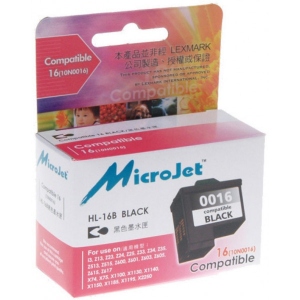 Картридж для струменевих принтерів/БФП MicroJet LEXMARK Z13/23/33 (10N0016) Black (HL-16B)
