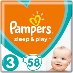 Одноразові підгузки Pampers Sleep & Play Розмір 3 Midi (6-10 кг), 58 шт. (81664437)