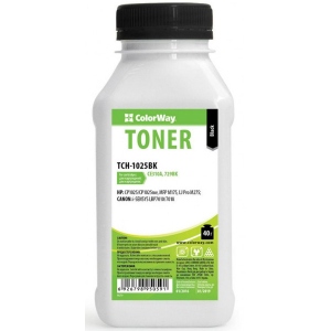 Тонер для заправки картриджа Colorway (TCH-1025BK) HP CLJ CP1025/Pro100/M175, Black 40г