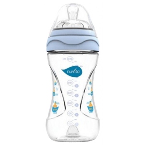Пляшка для годування Nuvita Антиколікова Mimic 250 мл 3м + Blue (NV6030Blue)