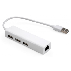 Хаб USB Vinga 3xUSB2.0 + RJ45 100Mbps (VCP2H3USB2LANWH)
