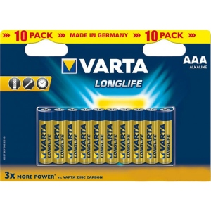 Батарейка тип AAA Varta LONGLIFE AAA BLI 10 ALKALINE