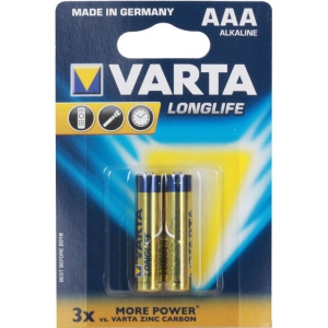 Батарейка тип AAA Varta LONGLIFE AAA BLI 2 ALKALINE