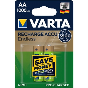 Акумулятор тип AA Varta Rechargeable Accu Endless AA 1000mAh BLI 2 NI-MH (56666101402)