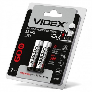 Акумулятор тип AA Videx HR6/AA 600mAh Blister 2 шт. (23338)