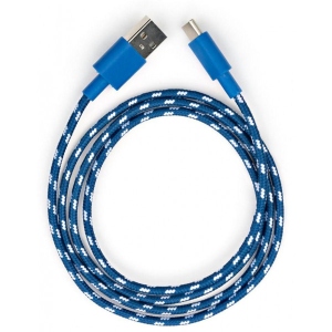 Кабель синхронізації даних Vinga USB 2.0 AM to Type-C Nylon 1m Blue (VCPDCTCNB31B)