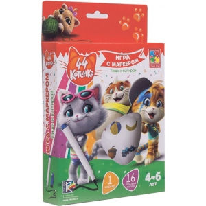 Настільна гра розвиваюча (5-7 років) Vladi Toys з маркером 44 Кота, рус. (VT5010-08)