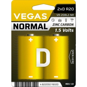 Батарейка тип D (LR-20) Vegas VR-20BL2-NR