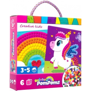 Мозаїка з помпонами Vladi Toys Rainbow pompoms. Єдиноріг (VT4433-05)