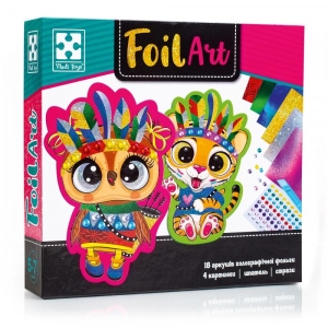 Набір для виготовлення аплікацій Vladi Toys зі стразами та фольгою ''Foil Art. Шалені індіанці'' (VT4433-09)
