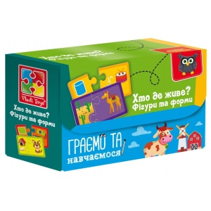 Пазли картонні (3-4 роки) Vladi Toys Знайди пару. Хто де живе? (VT5003-03)