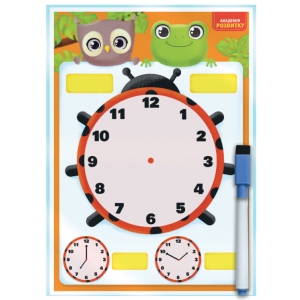 Доска Vladi Toys тренажер з маркером "Годинники і розклад дня", укр. (VT5010-29)