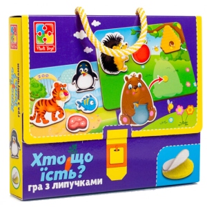 Настільна гра розвиваюча (3-4 роки) Vladi Toys з липучками "Хто що є?", укр (VT1302-27)