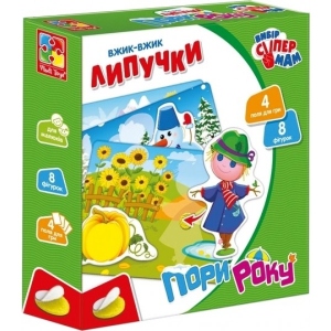 Настільна гра розвиваюча (3-4 роки) Vladi Toys Вжик-вжик Липучки "Пори роки" (укр) (VT1302-23)