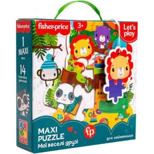 Пазли картонні (3-4 роки) Vladi Toys Maxi Fisher-Price. Мої веселі друзі, укр. (VT1711-10)