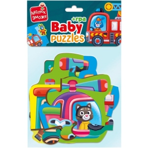 Пазли картонні (до 2 років) Vladi Toys «Транспорт. Тварини» (укр) (VT1722-24)