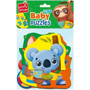 Пазли картонні (до 2 років) Vladi Toys «Тварини. Іграшки» (укр) (VT1722-23)