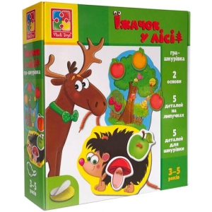 Настільна гра шнурівка (3-4 роки) Vladi Toys з липучками "Їжачок в лісі", укр (VT1804-45)