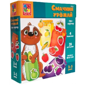 Настільна гра розвиваюча (3-4 роки) Vladi Toys сортер "Смачний урожай", укр (VT1804-41)