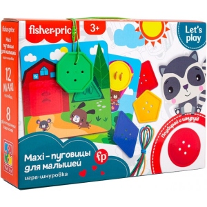 Настільна гра шнурівка (3-4 роки) Vladi Toys Fisher-Price. Maxi-гудзики, укр. (VT2905-22)