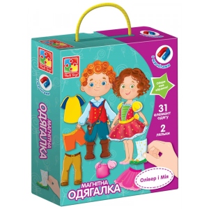 Настільна гра магнітна (3-4 роки) Vladi Toys одягалка. Олівер і Мія (VT3702-12)
