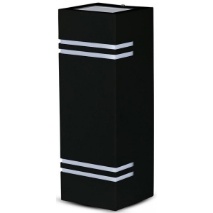 Світлодіодний світильник V-TAC SKU-7512, Wall Sleek Wall Fitting GU10 Square Black 2 Way IP44 (3800157617710)