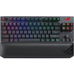 Клавіатура дротова ігрова Asus ROG Strix Scope RGB 84key RX Red TKL Wireless Deluxe USB/WL/BT RU Black (90MP02J0-BKRA00)