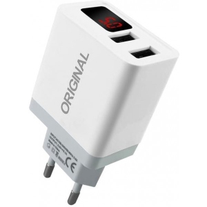 Мережевий зарядний пристрій XOKO Original WC-350з 2 USB, 3.1A White (WС-350-WHT)