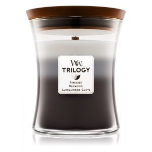 Свічка скло Woodwick Medium Trilogy Warm Woods (Теплый лес) 275г (92911E)
