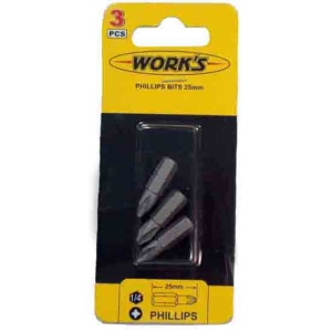 Біта для викрутки Works PH1X25 3 шт. (13101P/2753501)