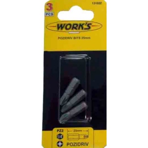 Біта для викрутки Works PZ1x25 3 шт. (13101Z/2753503)